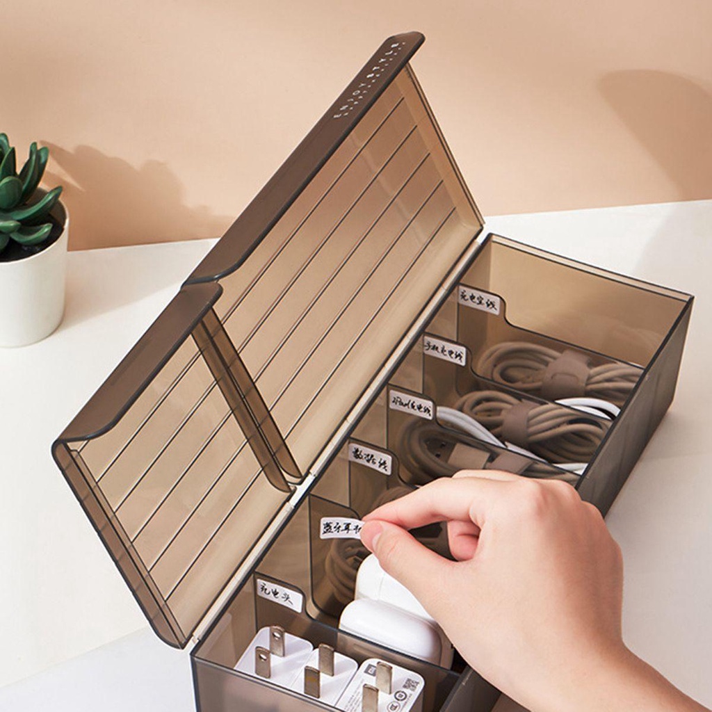 Giá Đỡ Phân Chia Dây Cáp Sạc USB Bằng Nhựa Tiện Dụng