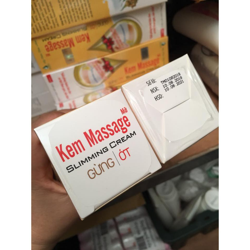 Kem massage tan mỡ gừng ớt Ngân Bình - Tặng kèm thước dây