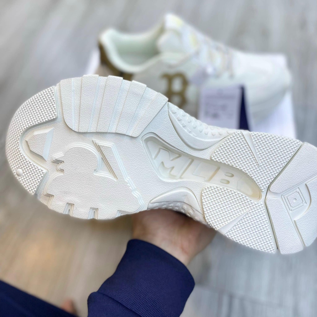 GIÀY THỂ THAO SNEAKER MLB HEEL CHỮ B NÂU ĐỘN ĐẾ BẢN CAO CẤP NAM NỮ ẢNH THẬT+FREESHIP