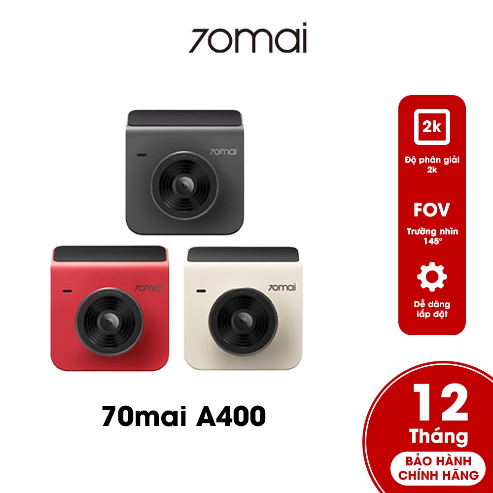 Camera hành trình ô tô Xiaomi 70mai Dash Cam A400 độ phân giải 2K bản quốc tế, bảo hành 12 tháng