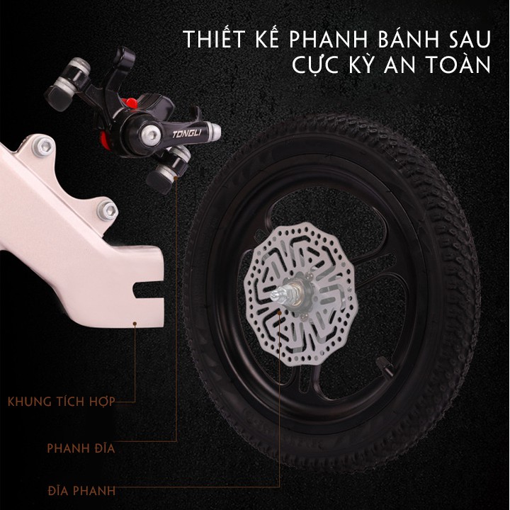 Xe Đạp 3 Bánh Trẻ Em 14 Inch Cho Bé Từ 5 Đến 10 Tuổi  Khung Hợp Kim Thép( tặng  bình nước và đồ bảo vệ tay chân bé)