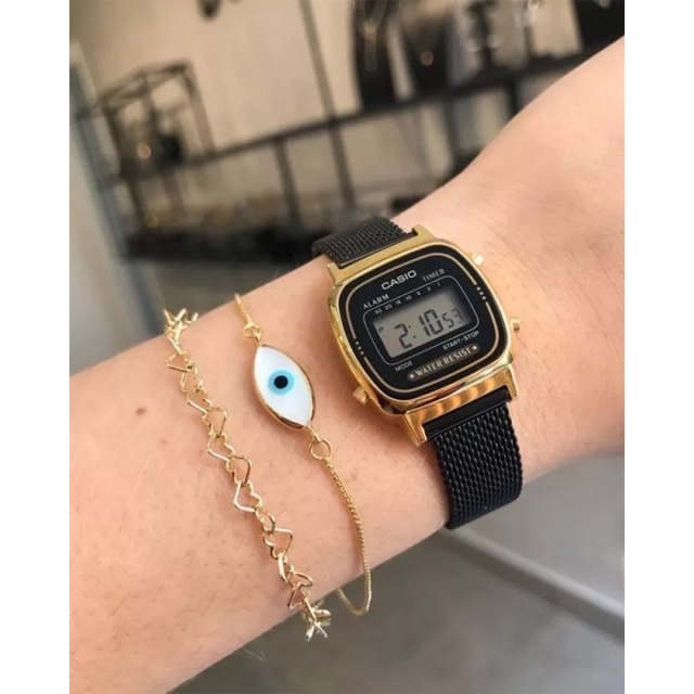 Đồng hồ nữ Casio LA670WEMB-1 dây thép không gỉ, chống nước, hàng chính hãng