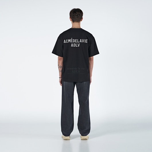 ADLV Stitch Embroidered Short Sleeve T-Shirt Wine Màu Đen