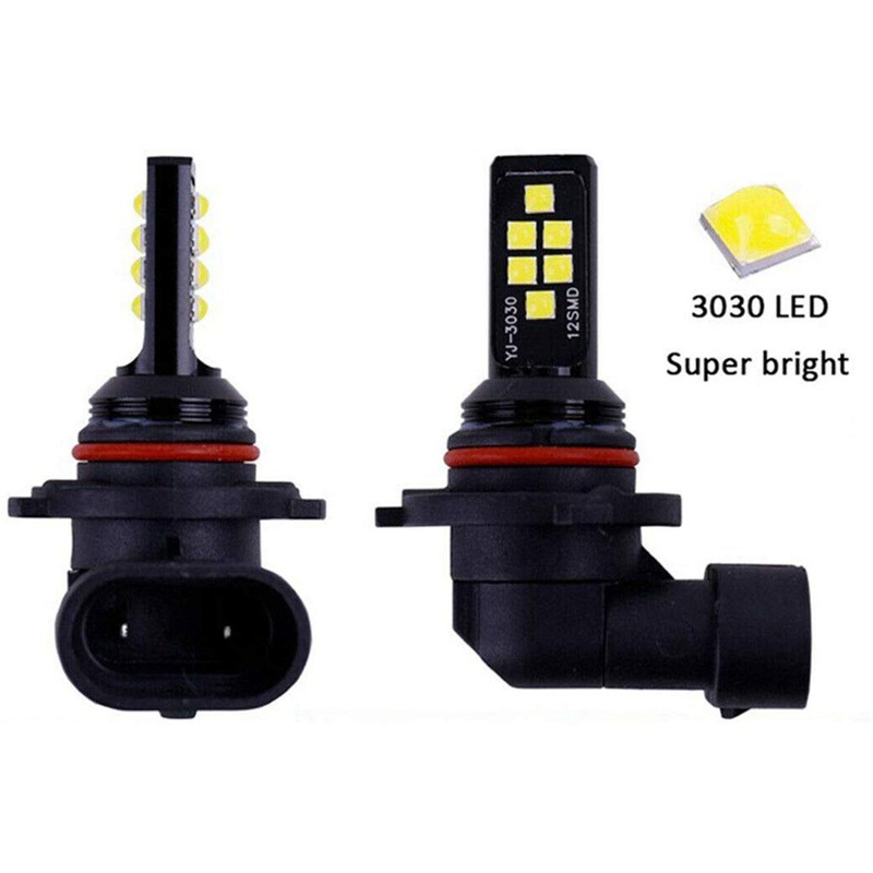 Set 2 Đèn LED Sương Mù HB4 9006 3030 SMD Ánh Sáng Trắng 6000K Dành Cho Ô Tô