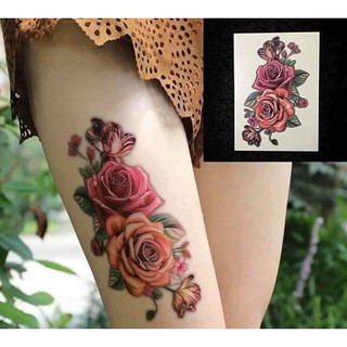 HÌNH XĂM DÁN HOA HỒNG - NHƯ XĂM THẬT