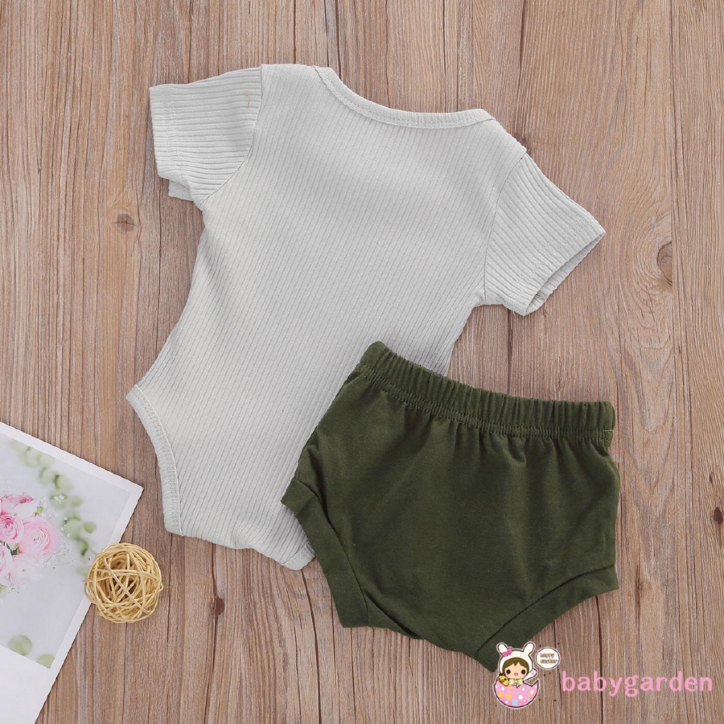 Set Áo Liền Quần Ngắn Tay Cổ Tròn + Quần Dài Cho Bé Trai Từ 0-24 Tháng Tuổi
