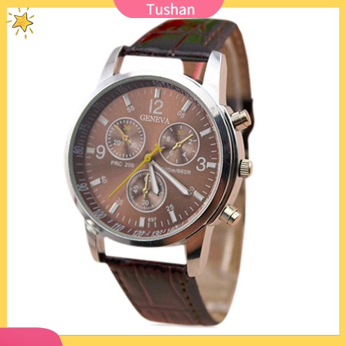 Đồng hồ dây giả da kiểu dáng thời trang sang trọng cho nam và nữ