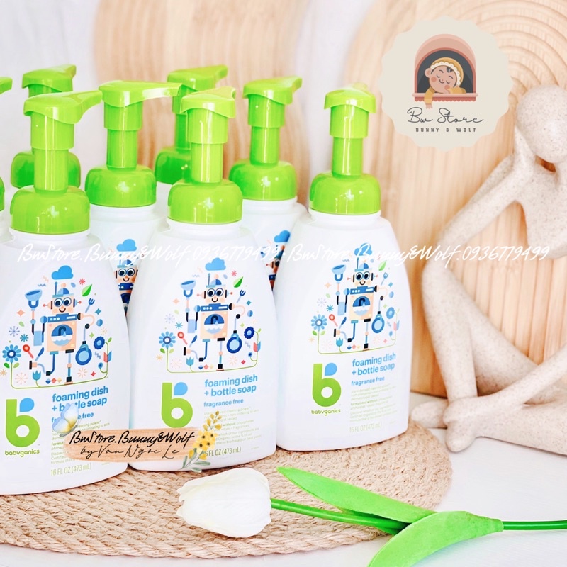 Nước Rửa Bình Sữa và Bát Đĩa BabyGanics Mỹ chai 473ml / 946ml