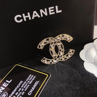 Ghim cài áo hình chữ C đôi đính đá nhân tạo thời trang sang trọng cho nữ