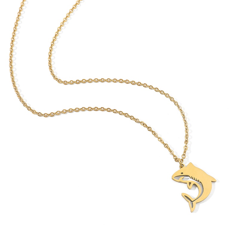 Onsale Vòng cổ Thép Titan Mặt Hình Cá Mập Phong Cách hip hop Thời Trang Cho Nam