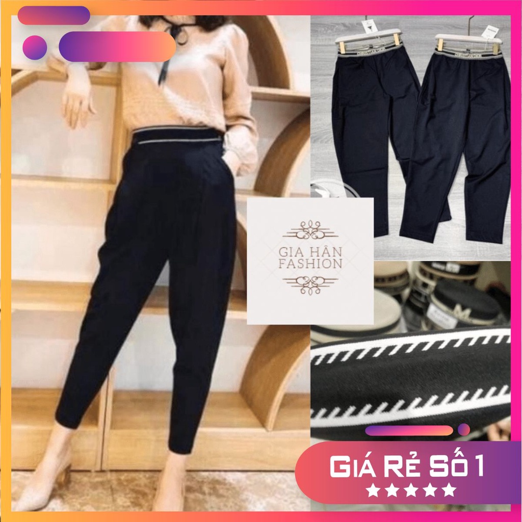 Mã 0583 Quần Baggy Vải Umi Hàn Co Giãn Cạp Chữ Cao Cấp