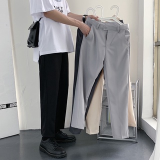 Quần Tây Đồng Phục Ống Đứng Dáng Rộng Phong Cách Hàn Quốc Thời Trang Đường Phố Cho Nam Tf1