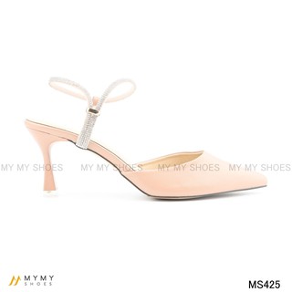 Giầy bít mũi da lì quai đá gót nhọn 7p mymy shoes MS425
