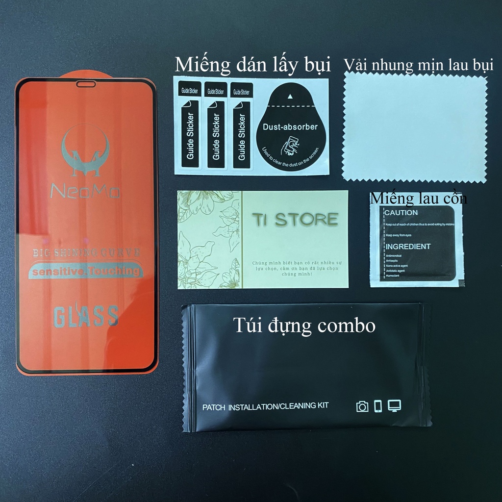 Kính Cường Lực iPhone - Tặng Kèm Túi Combo Lâu Bụi Thông Minh  [ TI STORE ]