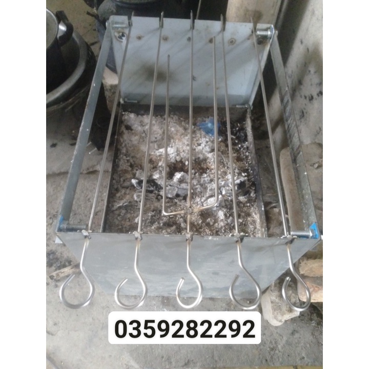 BẾP NƯỚNG THAN HOA_MÁY NƯỚNG THỊT XIÊN TỰ ĐỘNG TẶNG KÈM 5 XIÊN THỊT 1 XIÊN BA CHẠC