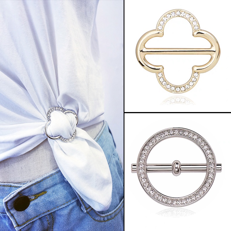 Khóa Kẹp Khăn Choàng Đa Năng Bằng Lụa Sáng Tạo Trang Trí Phong Cách Hàn Quốc Cho Nữ