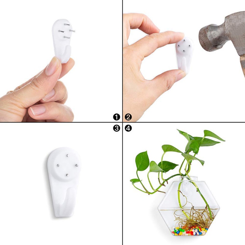 Bình Hoa Thủy Tinh Trong Suốt Hình Lục Giác Treo Tường Trang Trí Nội Thất DIY