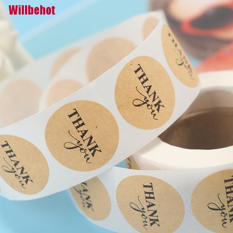 Set 500 Sticker Tròn In Chữ Thank You Độc Đáo Dán Trang Trí