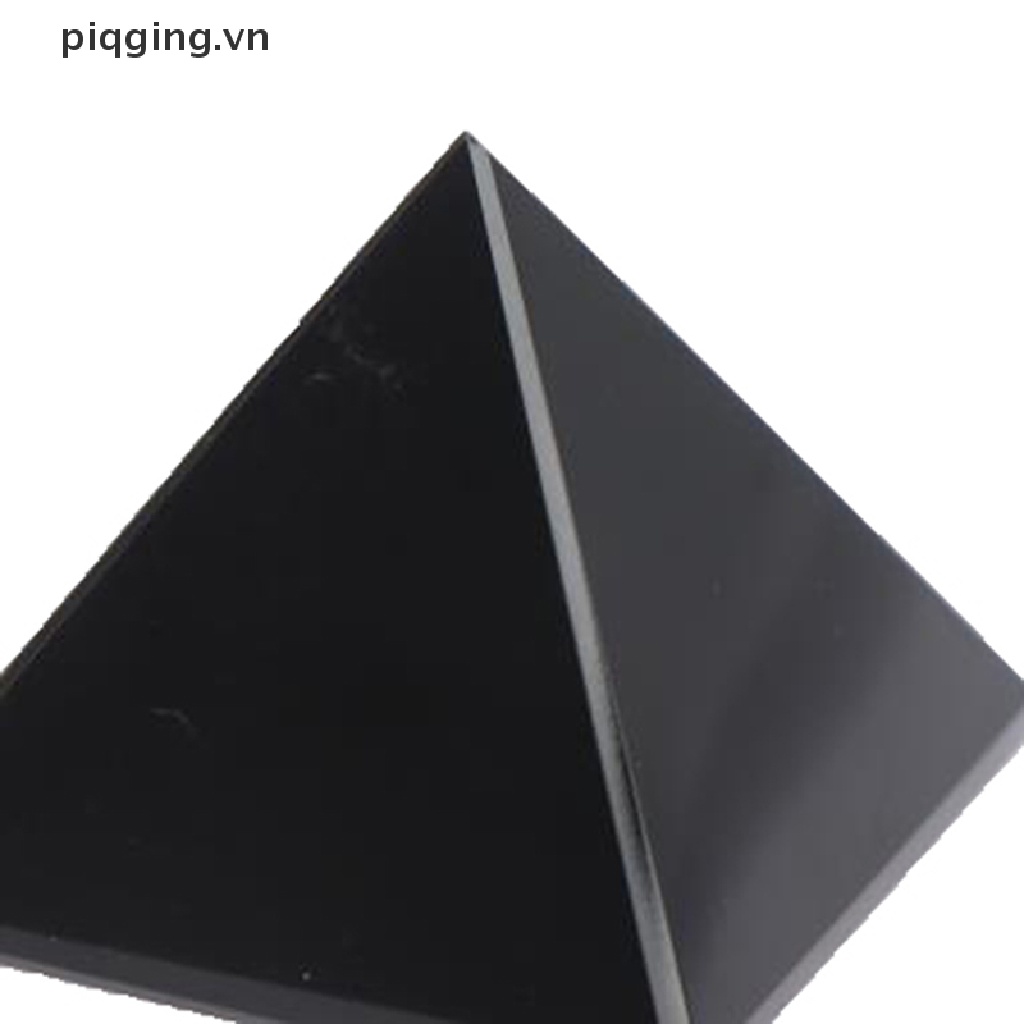 Kim tự tháp bằng đá obsidian tự nhiên bóng để bàn trang trí đẹp mắt