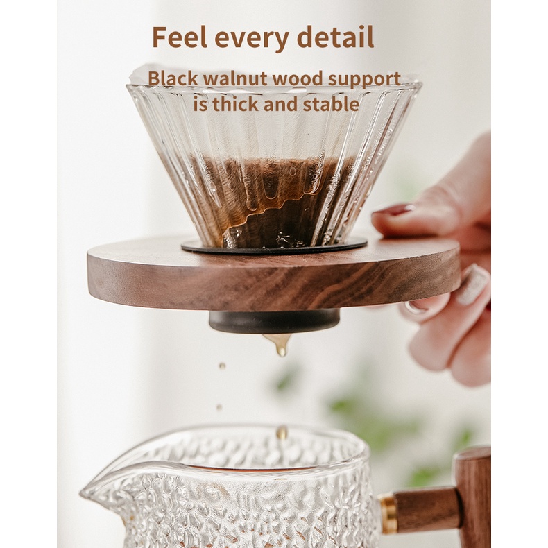 BINCOO Bộ Ấm Pha Cà Phê Bằng Thủy Tinh Bincoo v60