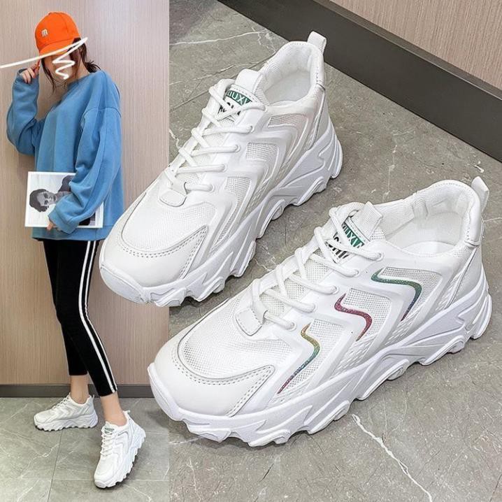 Giày Thể Thao Nữ Đế Cao Da Đẹp, Mới Nhất 2021 A64