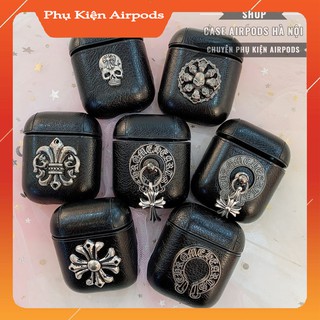(TẶNG QUÀ - TẶNG 1 ỐP BẤT KÌ ) Case Airpods - Case da chorme. heart