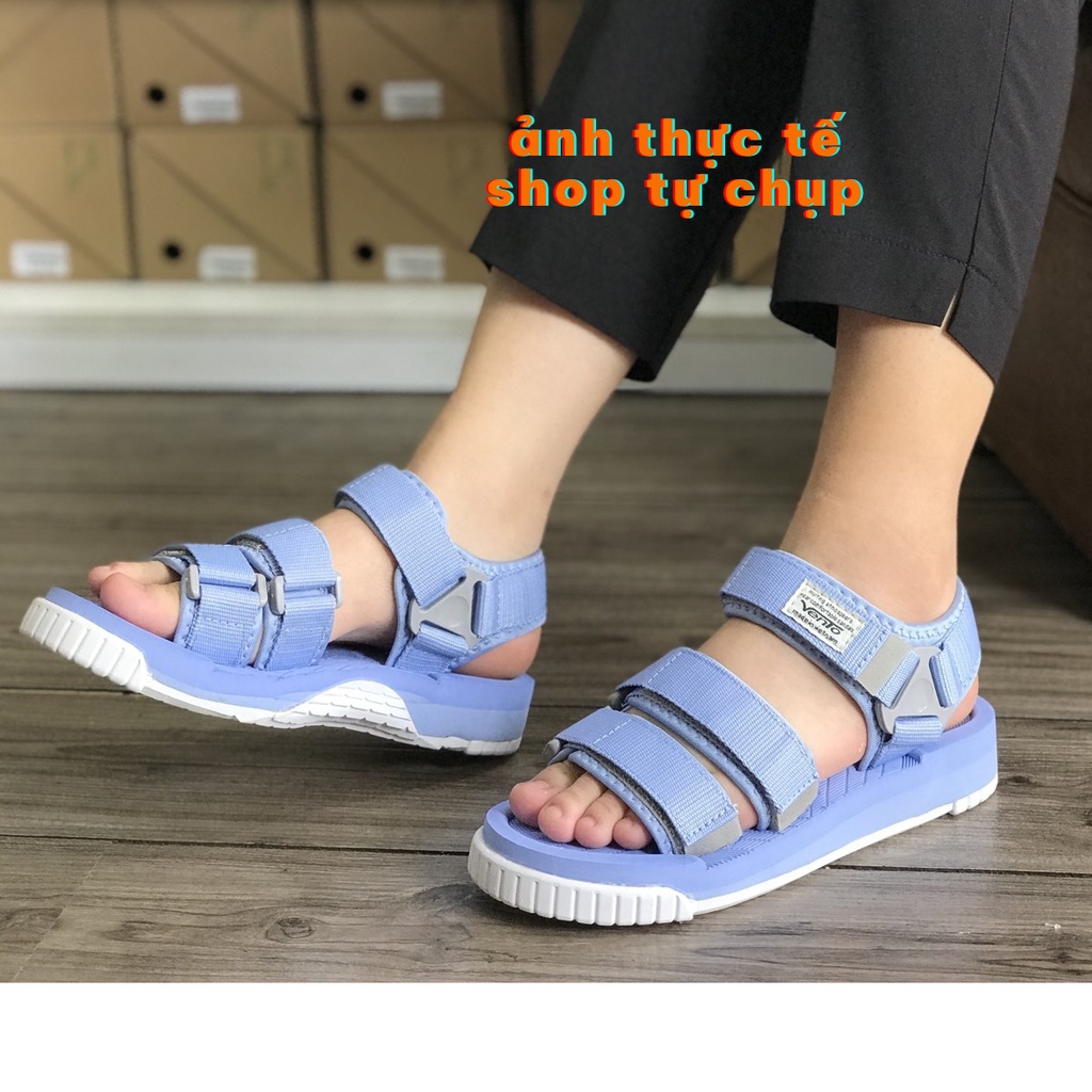 Giày sandal nữ 3 quai ngang Vento NV9801XD màu xanh