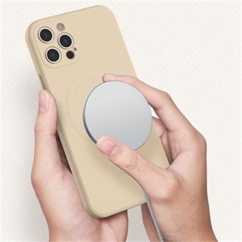 Ốp Điện Thoại Silicon Khung Vuông Từ Tính Bảo Vệ Camera Cho iPhone 11 12 Pro Max 13 Mini X Xs Max Xr 7 8 Plus