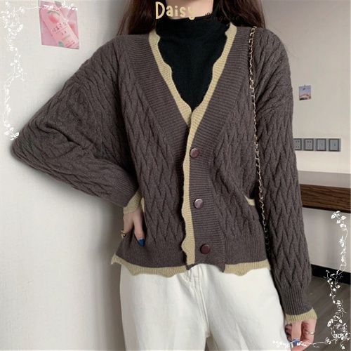 [SP Tốt,Hỏa Tốc] Áo Khoác Cardigan Len Màu Kem Áo Len Trơn Form Rộng Phong Cách Hàn Quốc - Mã AOL012