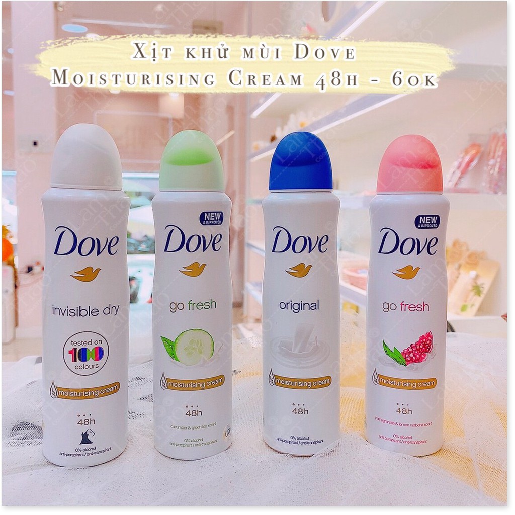 Xịt Khử Mùi Dove Moisturising Cream 48H