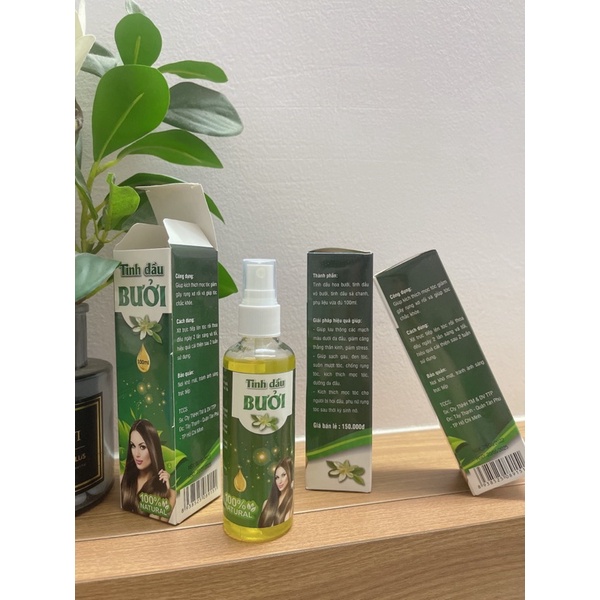 Combo 1 lọ Tinh dầu bưởi tóc có hộp 100ml kích thích móc mọc nhanh và siêu dài