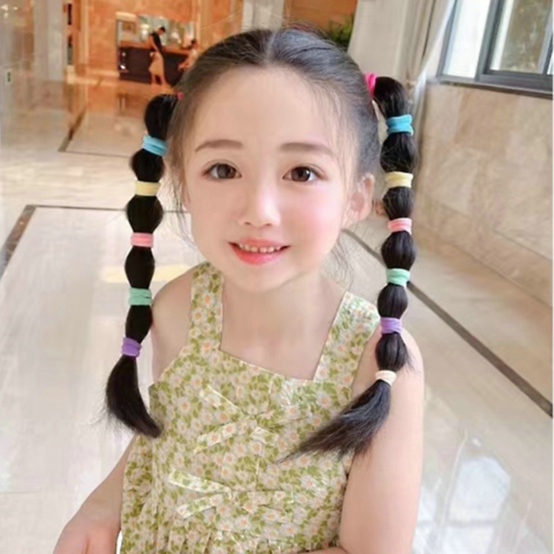 Dây Buộc Tóc Nylon Co Giãn Nhiều Màu Sắc Ngọt Ngào Cho Bé Gái