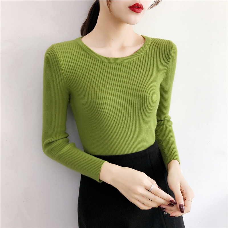 Áo len tay dài cổ tròn thanh lịch thời trang dành cho nữ