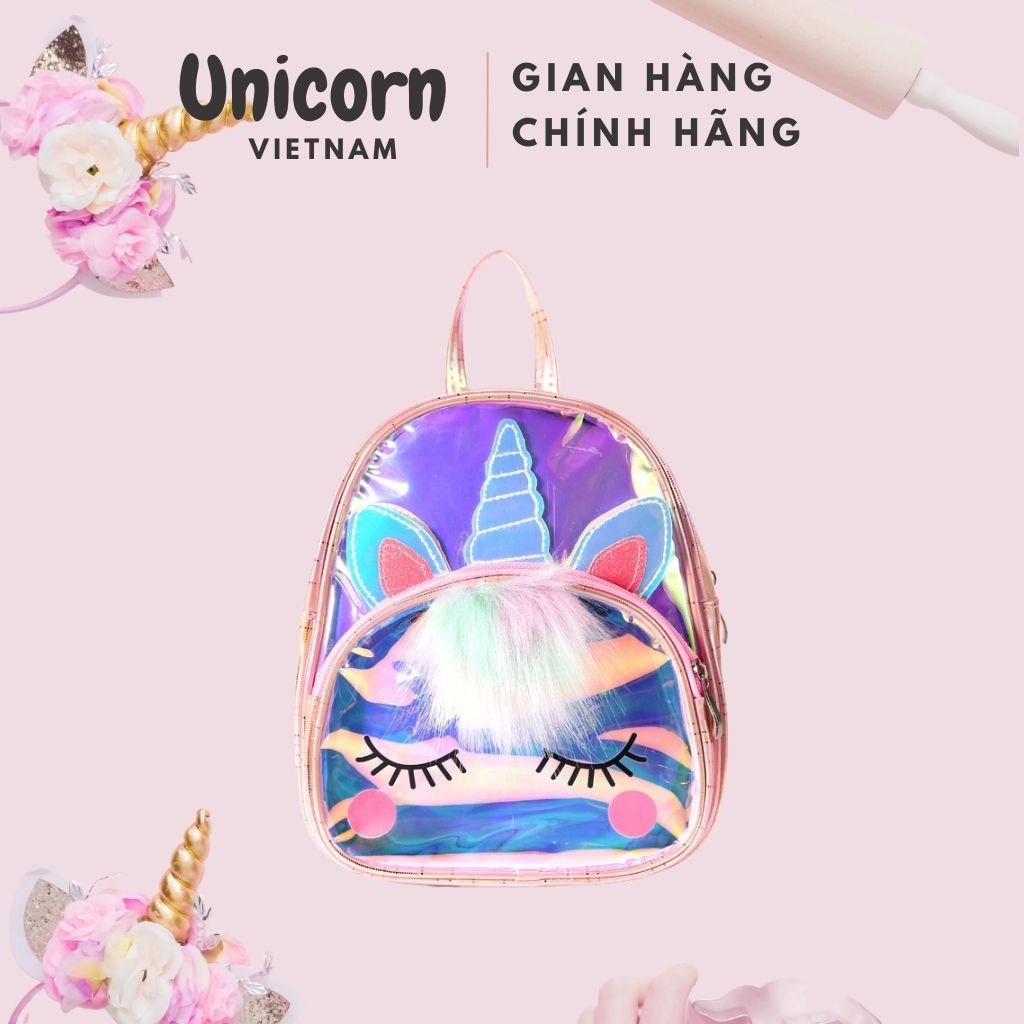 Balo túi nữ đi học giá rẻ da bóng kỳ lân cute dễ thương Unicorn Vietnam