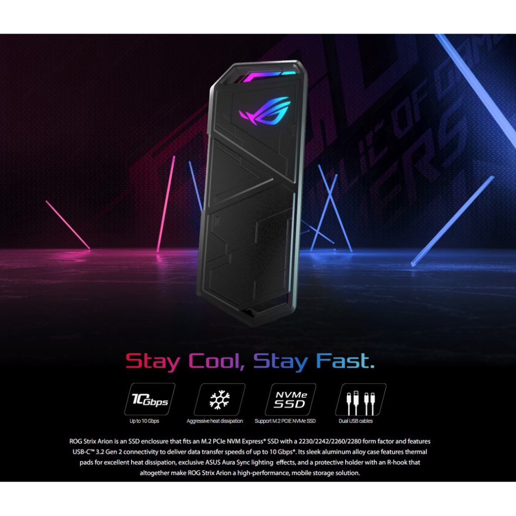 Hộp đựng ổ cứng Asus ROG STRIX ARION - Bảo hành chính hãng 12 tháng | BigBuy360 - bigbuy360.vn