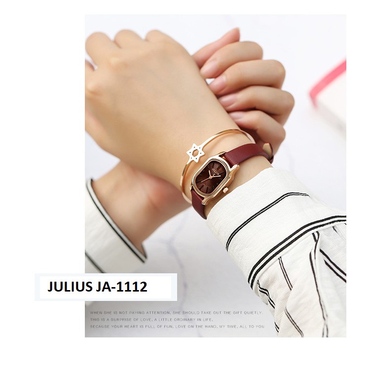 Đồng Hồ Nữ JA-1112Julius Hàn Quốc dây da