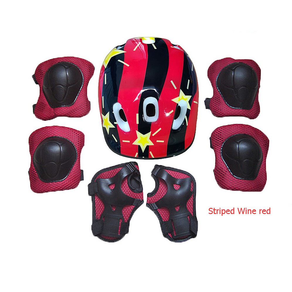 Set mũ bảo hiểm kèm đệm bảo vệ tay và đầu gối chuyên dùng khi đi xe đạp / chơi thể thao cho bé