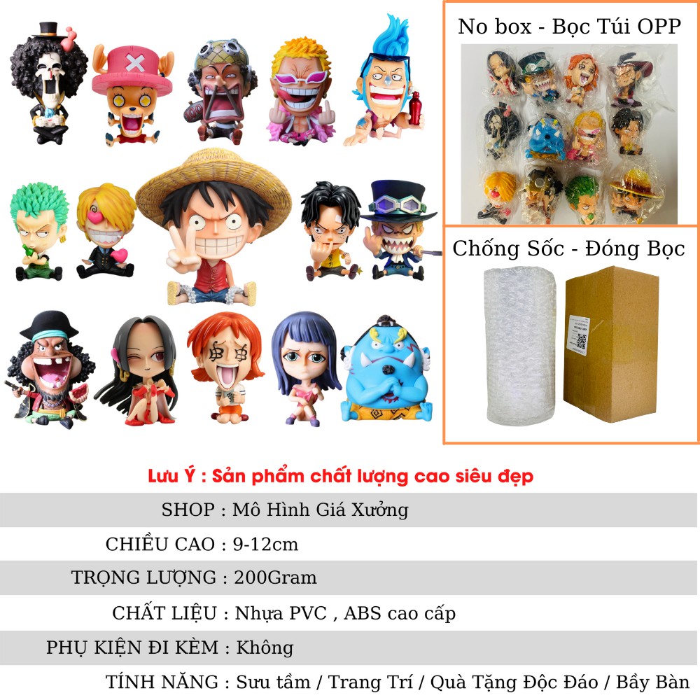 Mô hình One Piece chibi Luffy Zoro Sanji Ace Sabo Nami Robin Choper Usopp Brook Franky Jinbei Boa Hancok Doflamingo Kuma