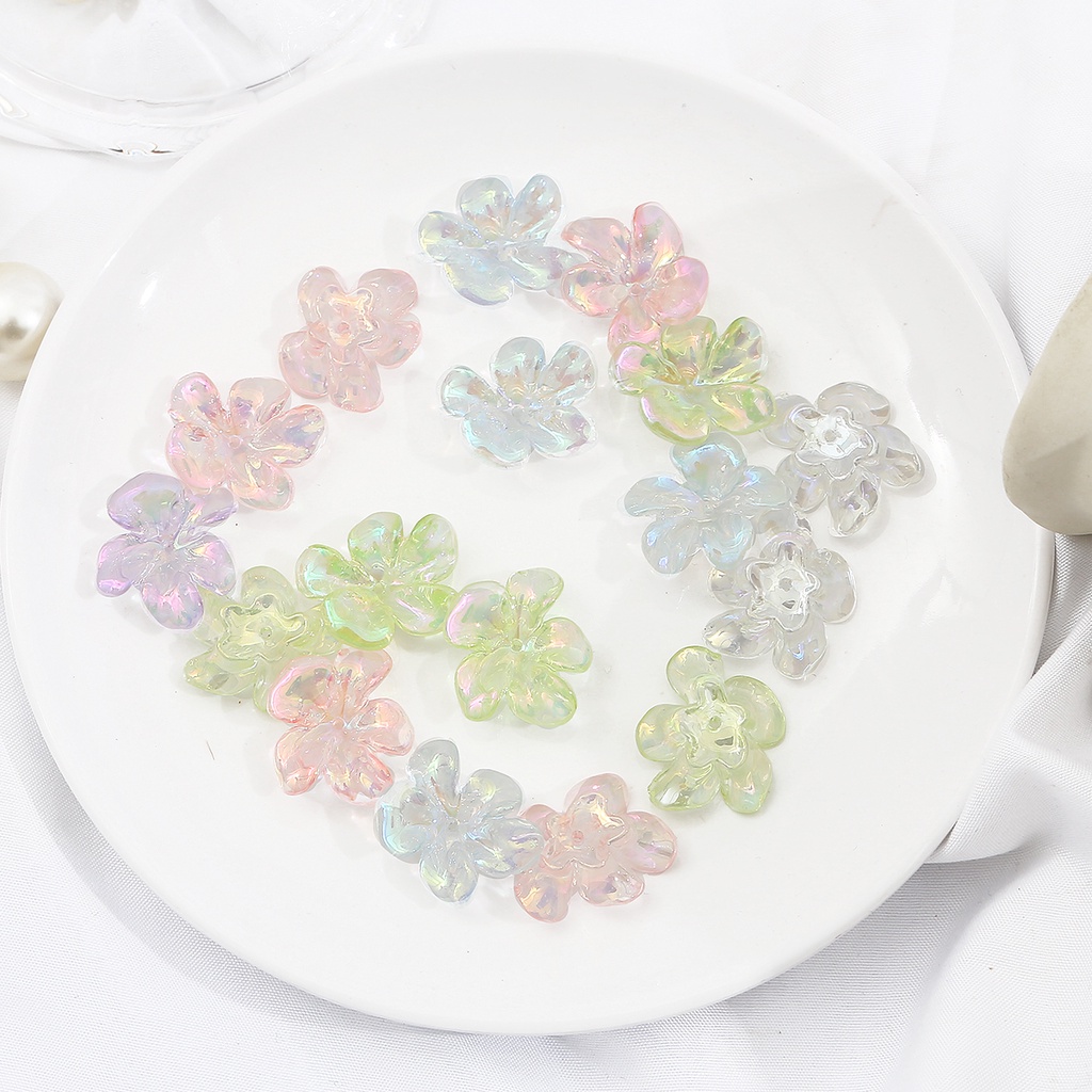 Hạt Xỏ Hình Hoa Bằng Acrylic Trong Suốt Độc Đáo Dùng Làm Trang Sức / Đồ Thủ Công DIY