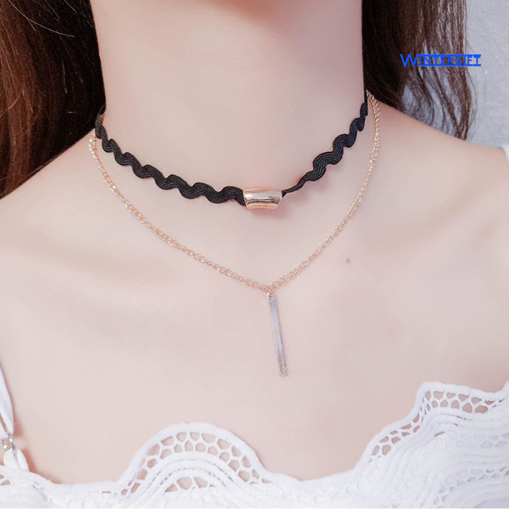 Vòng Cổ Choker Phối Ren Thời Trang Mùa Đông Cho Nữ