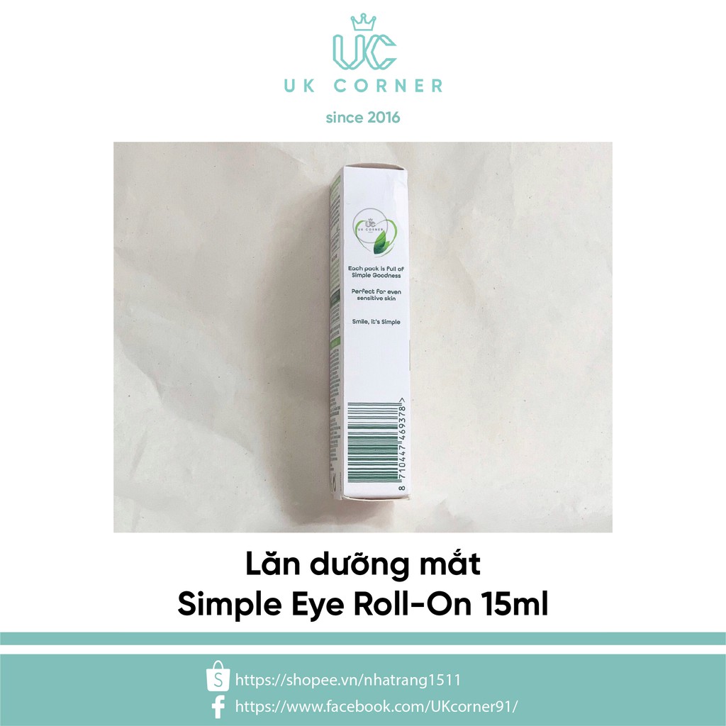 [MẪU MỚI] Lăn dưỡng mắt Simple Eye Roll-On 15ml | BigBuy360 - bigbuy360.vn