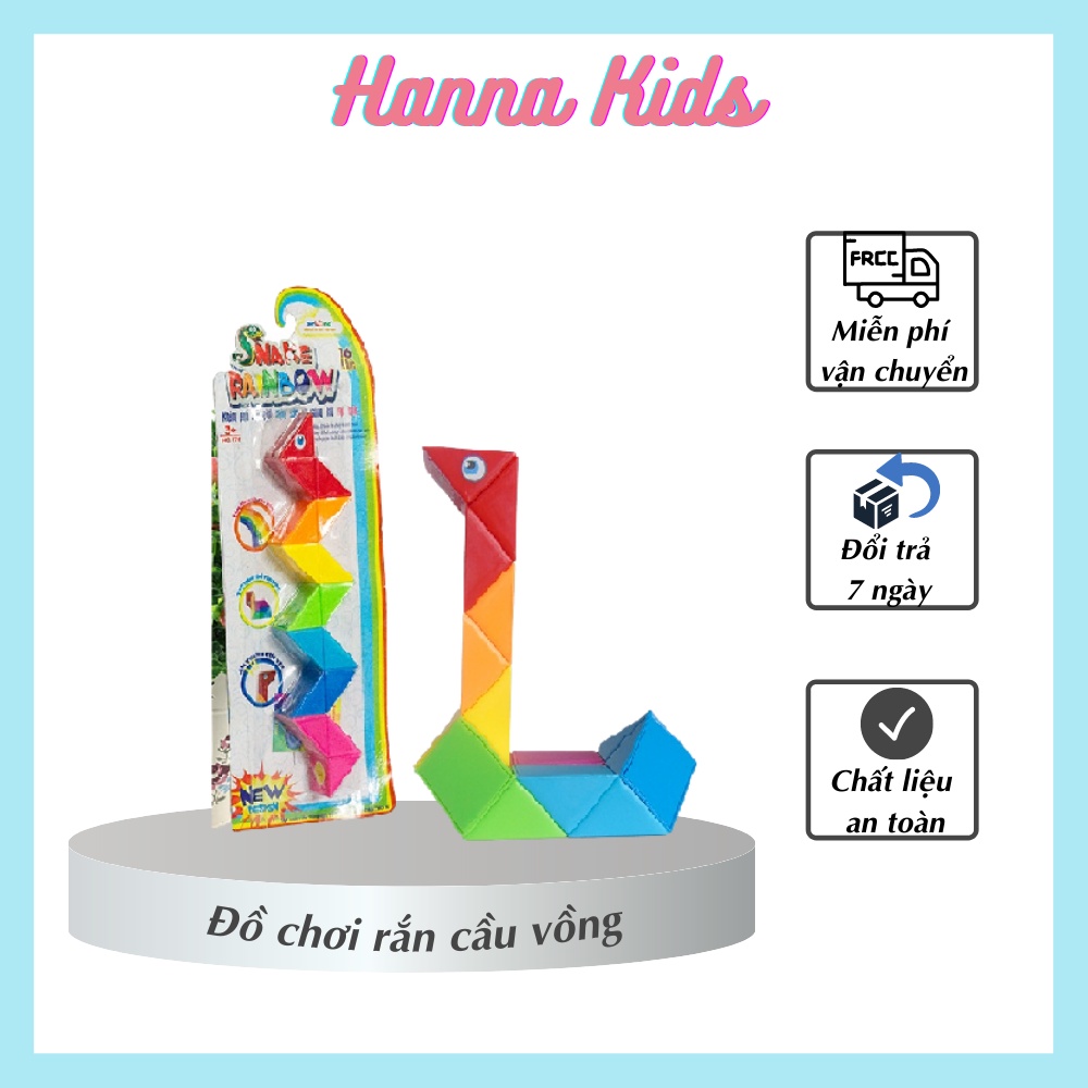 Đồ chơi chú rắn cầu vồng biến hình Antona, bộ 1 chú rắn 16 khúc nhiều màu sắc cho các bé sáng tạo