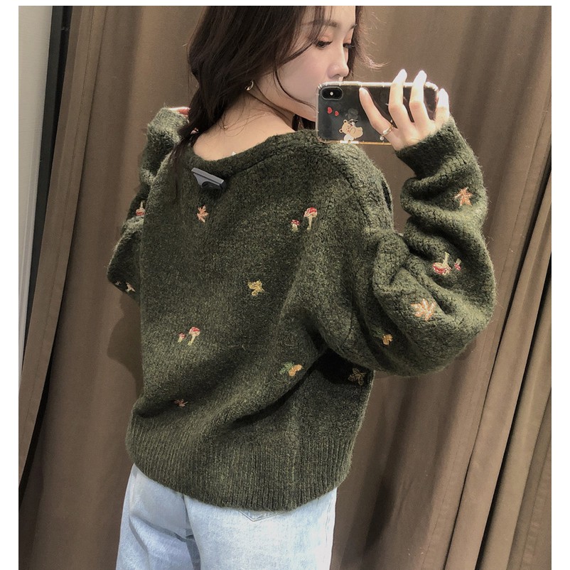 ÁO KHOÁC CARDIGAN LEN NỮ MÀU XANH