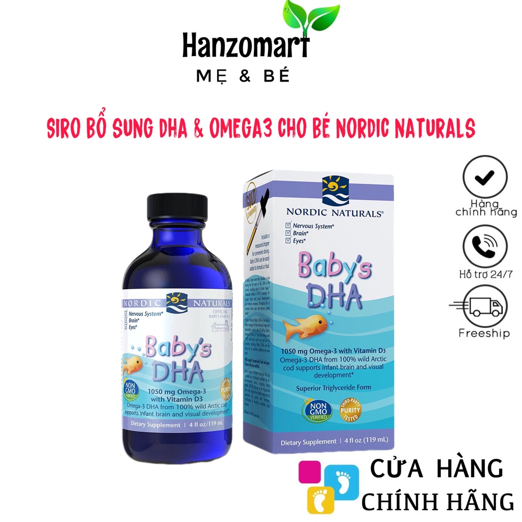 Siro bổ sung DHA , Omega 3 kèm Vitamin D3 của Nordic Naturals cho trẻ 60ml