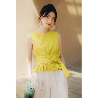 Áo sơ mi công sở ❣️FREESHIP❣️ ÁO PEPLUM THẮT NƠ EO RUBY [ao nu dep]
