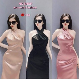 Đầm Lụa cổ yếm sang trọng