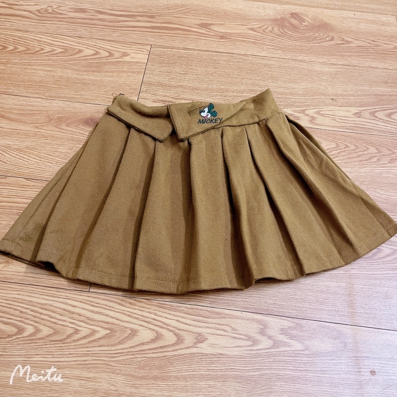 Chân váy xếp ly chất nhung dày chân váy đẹp đi chơi màu nâu chân