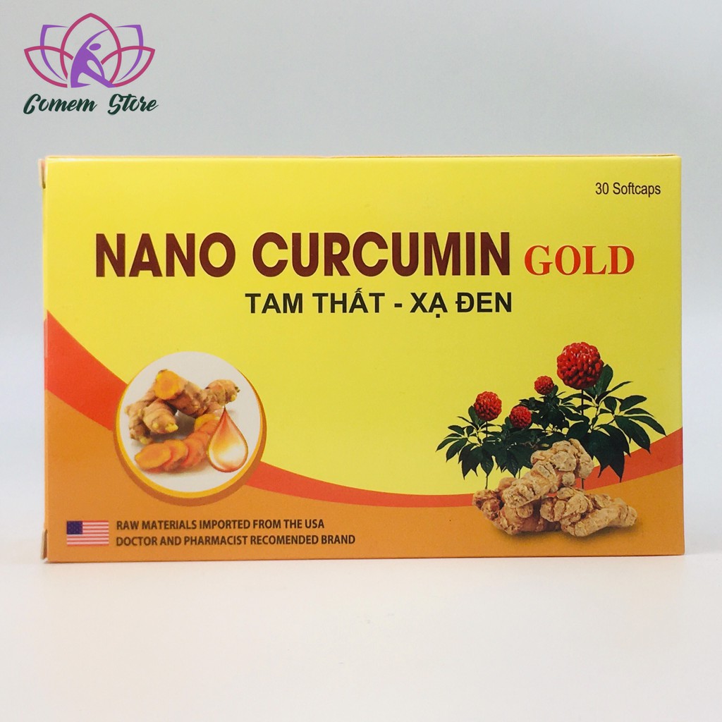 Viên uống Nano Curcumin Gold Tam thất xạ đen hết đau dạ dày tá tràng