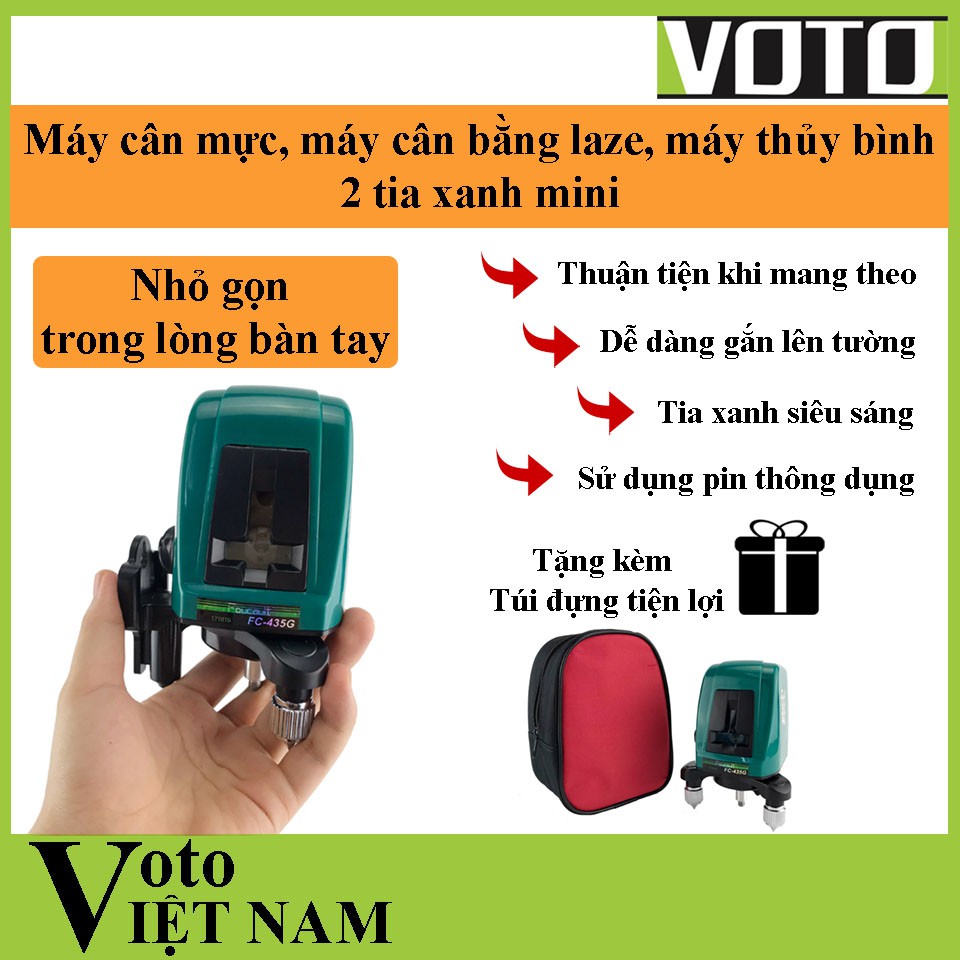 Máy cân mực, máy bắn cốt laser mini 2 tia xanh FC - 35G