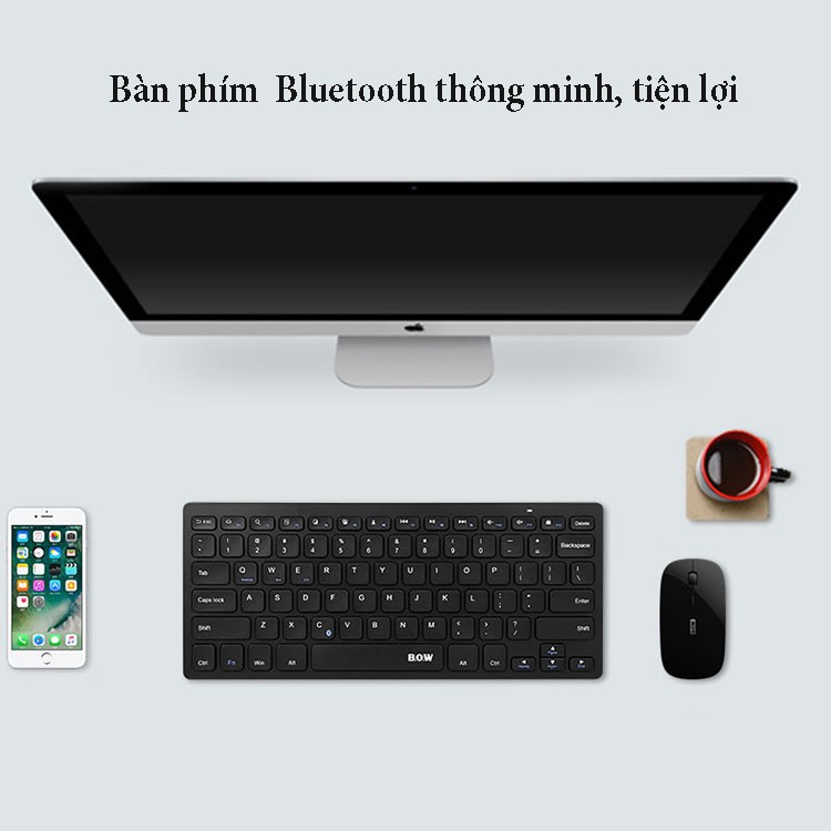 Bàn phím Bluetooth BOW HB098 cho Điện thoại, iPad, Laptop